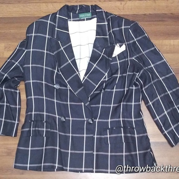 Harvé Bernard/Bernard Holtzman window pane blazer - Picture 1 of 4